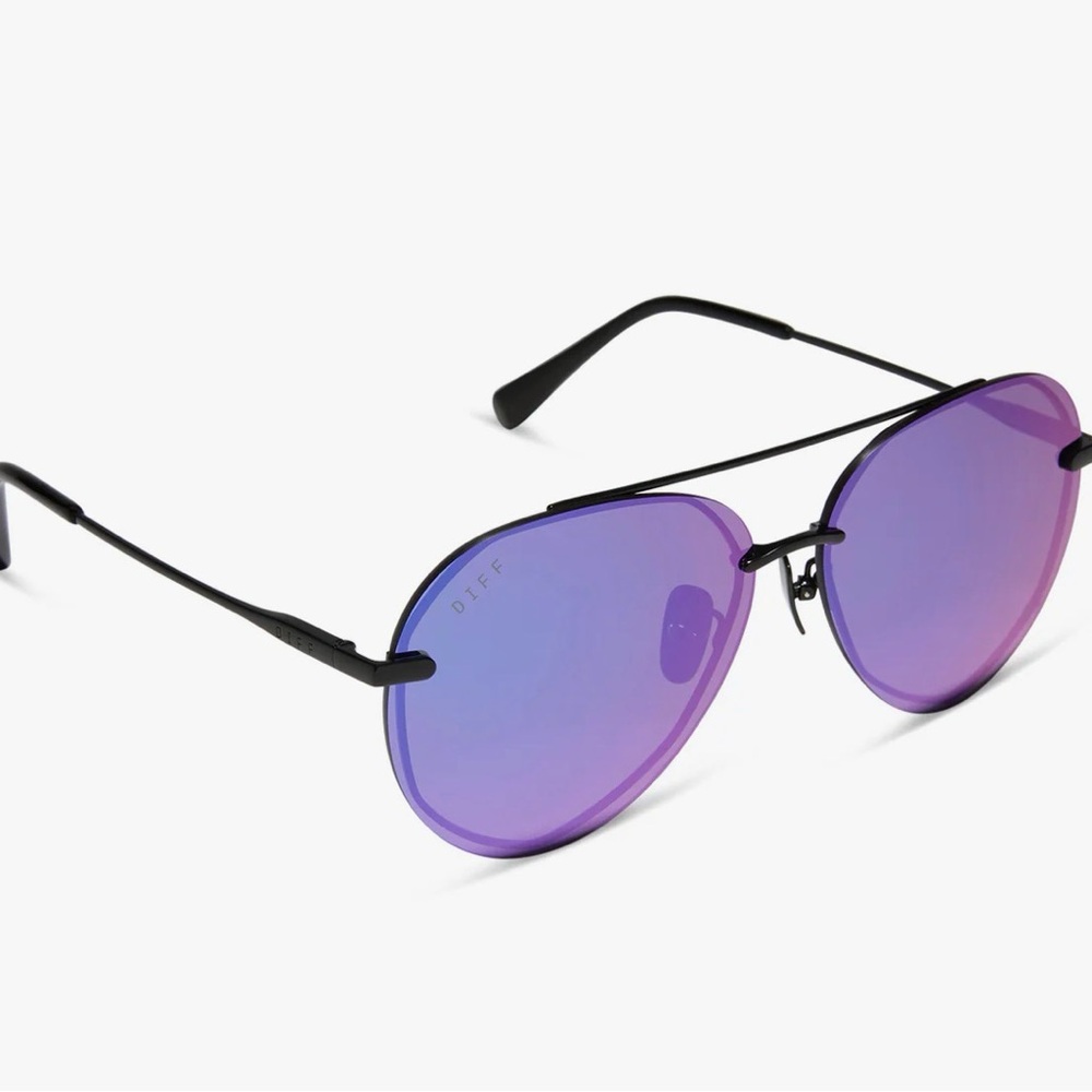 Diff Eyewear Purple Aviator Sunglasses